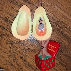 Partridge In a Pear Tree Christmas Tree Ornament Holiday 1992
